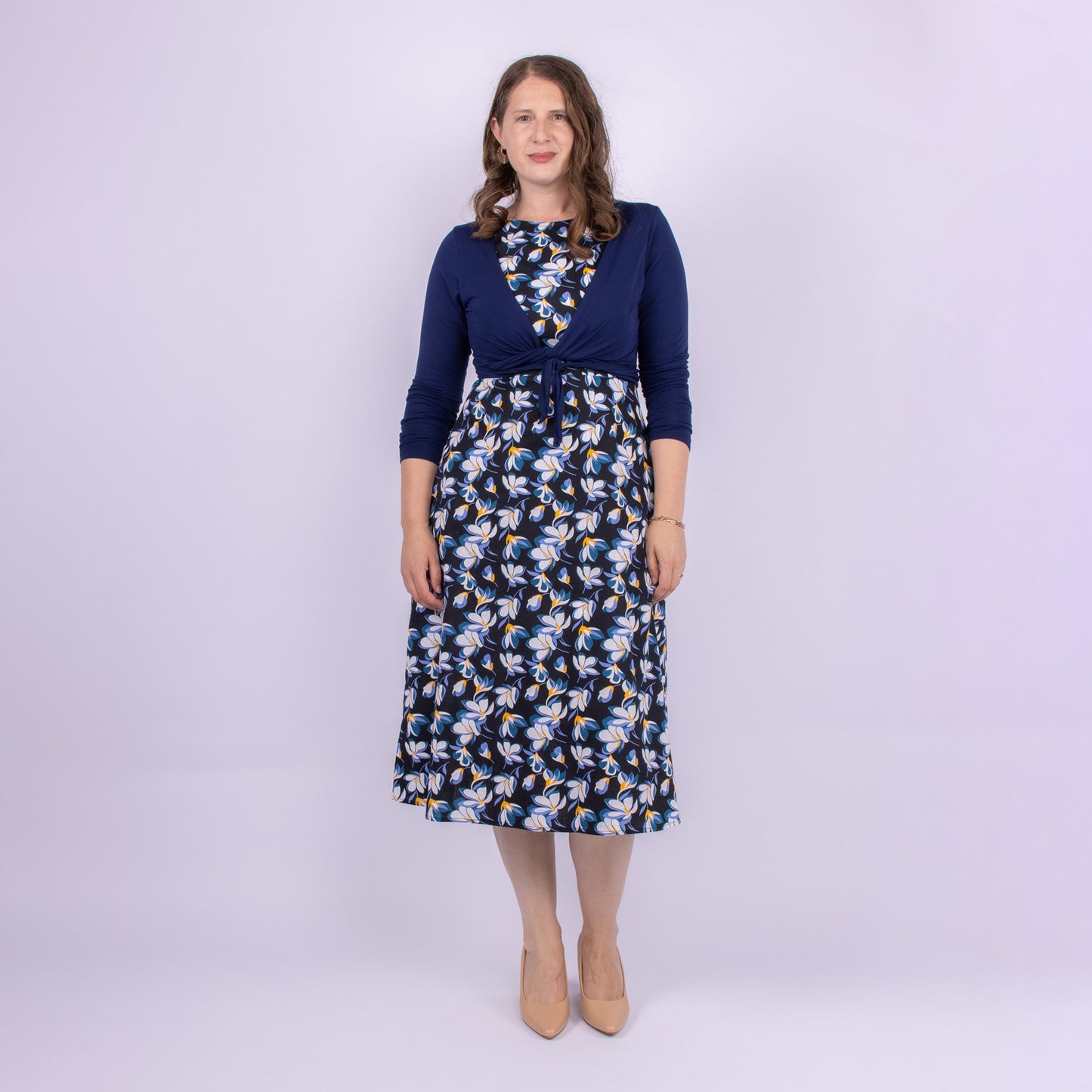 bamboo jersey cropped wrap cardigan