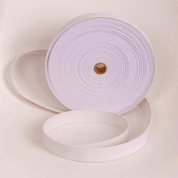 white woven elastic 25mm
