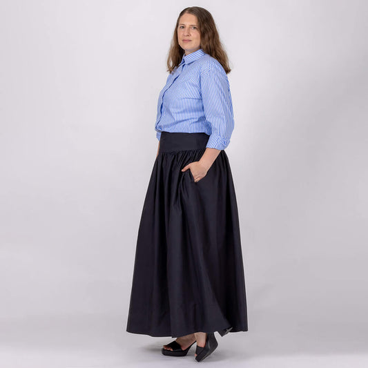 blue striped business shirt