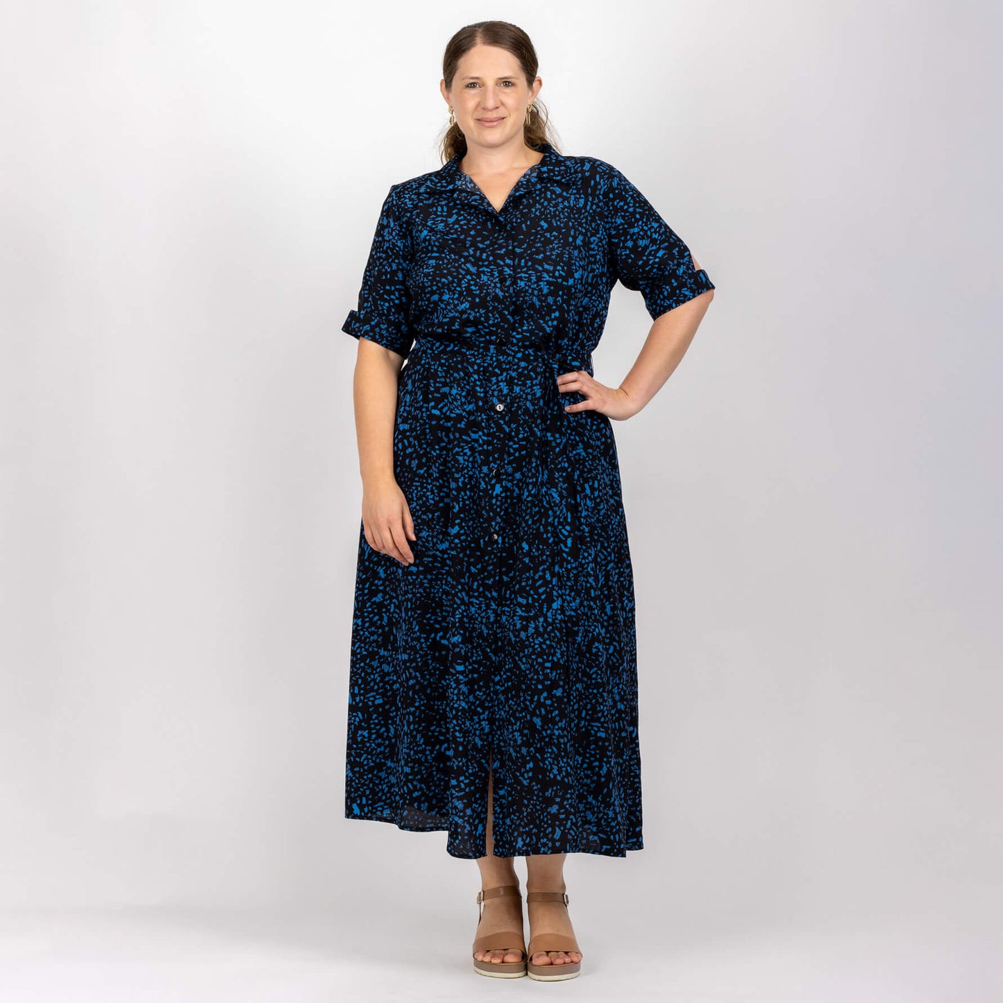 womens relaxed fit maxi shirt dress