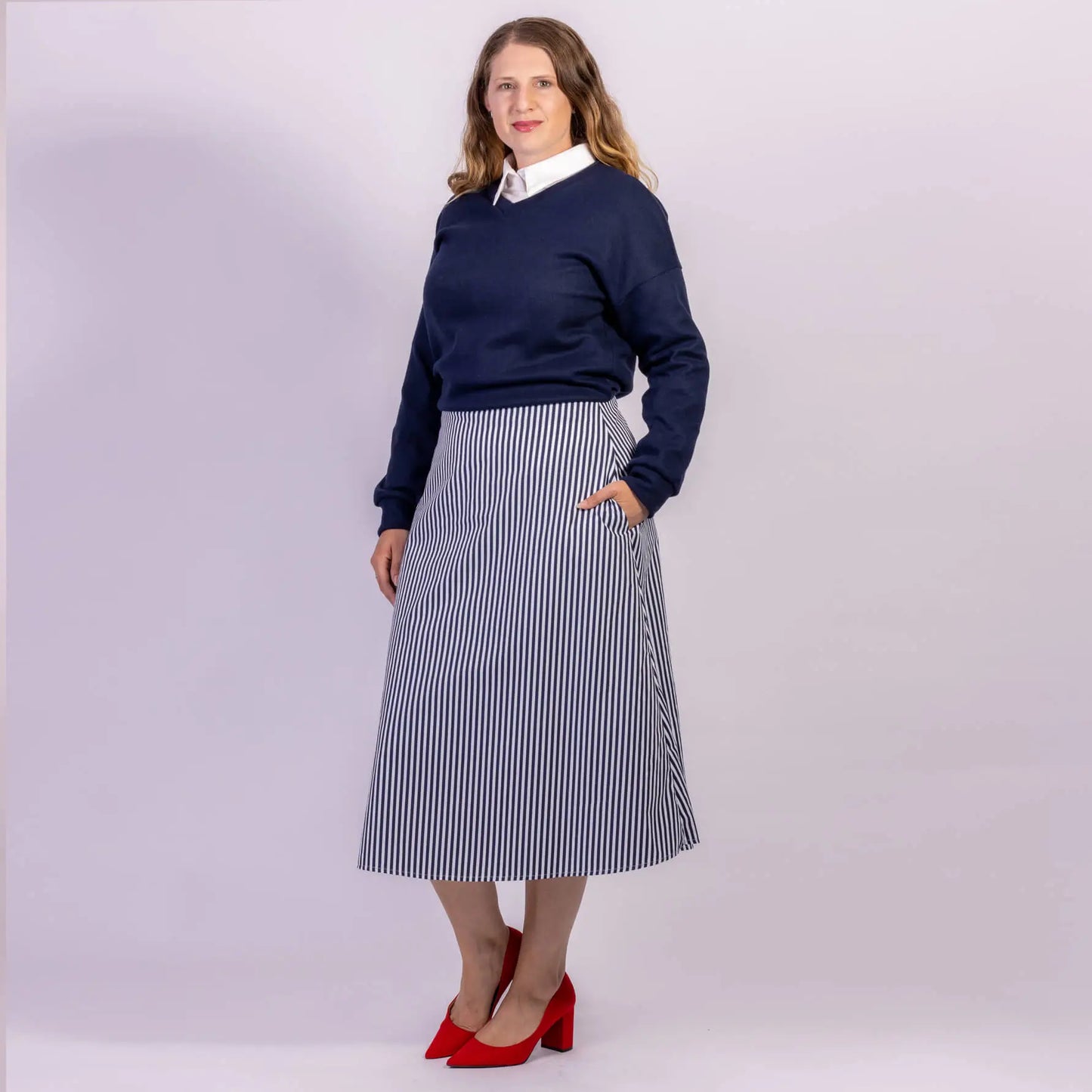 navy wool blend winter sweater from petone store desiree