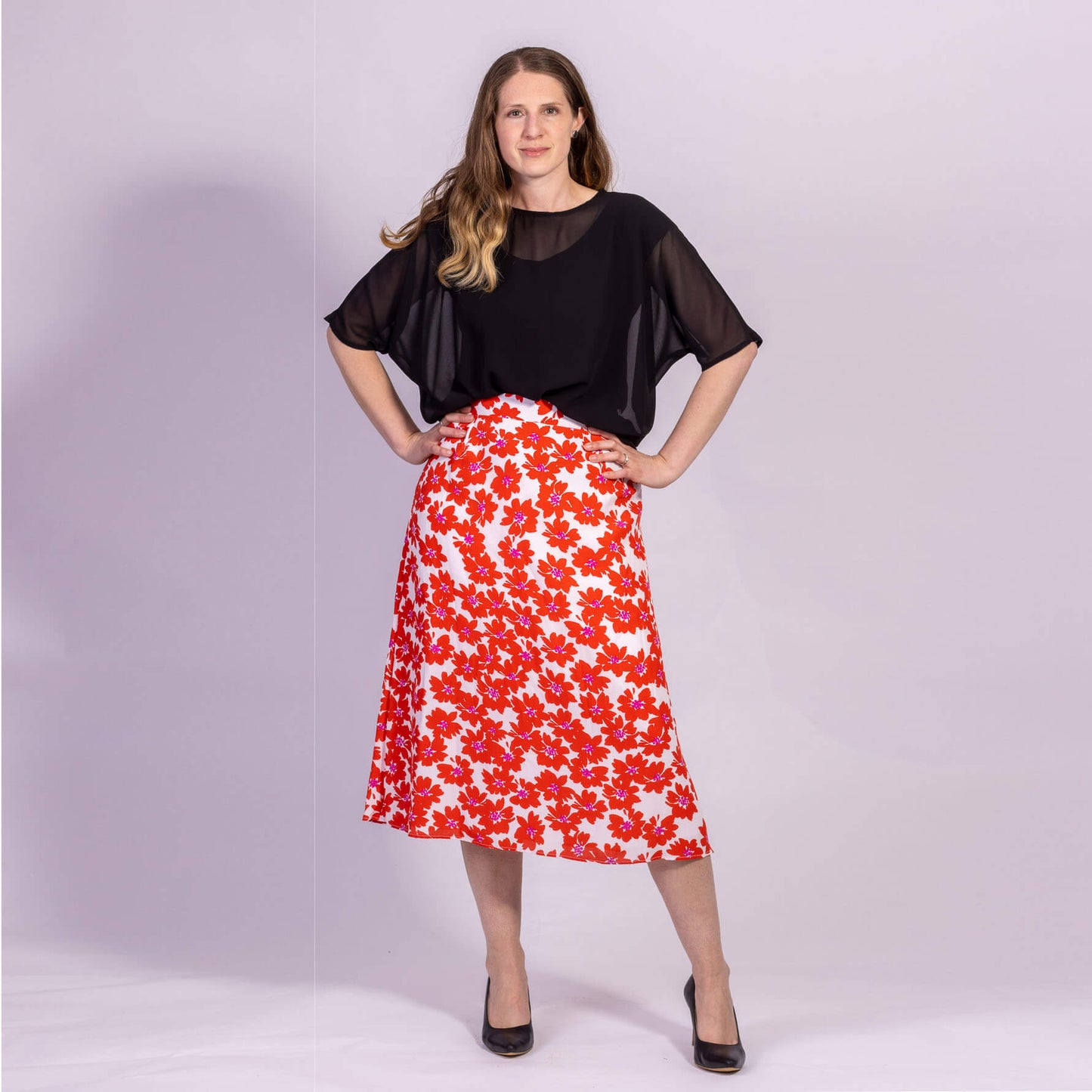 nz made black chiffon womens top
