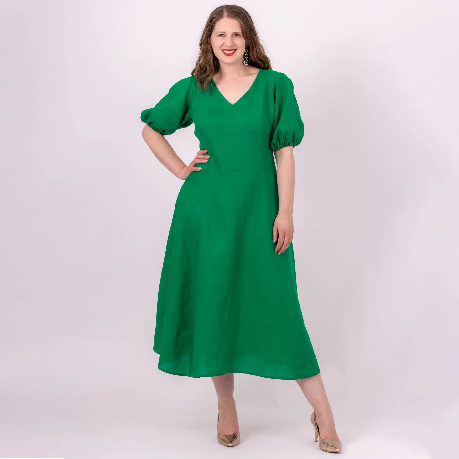 Cassidy Emerald Green Linen Dress Cassidy Emerald Green Linen Dress