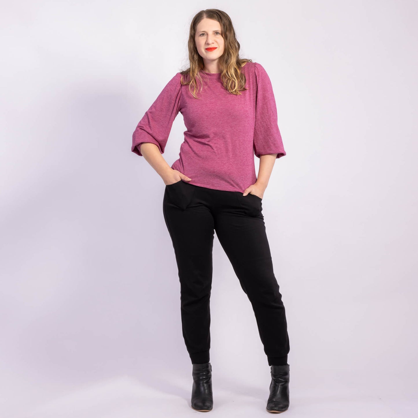 winter merino jersey knit long sleeve top