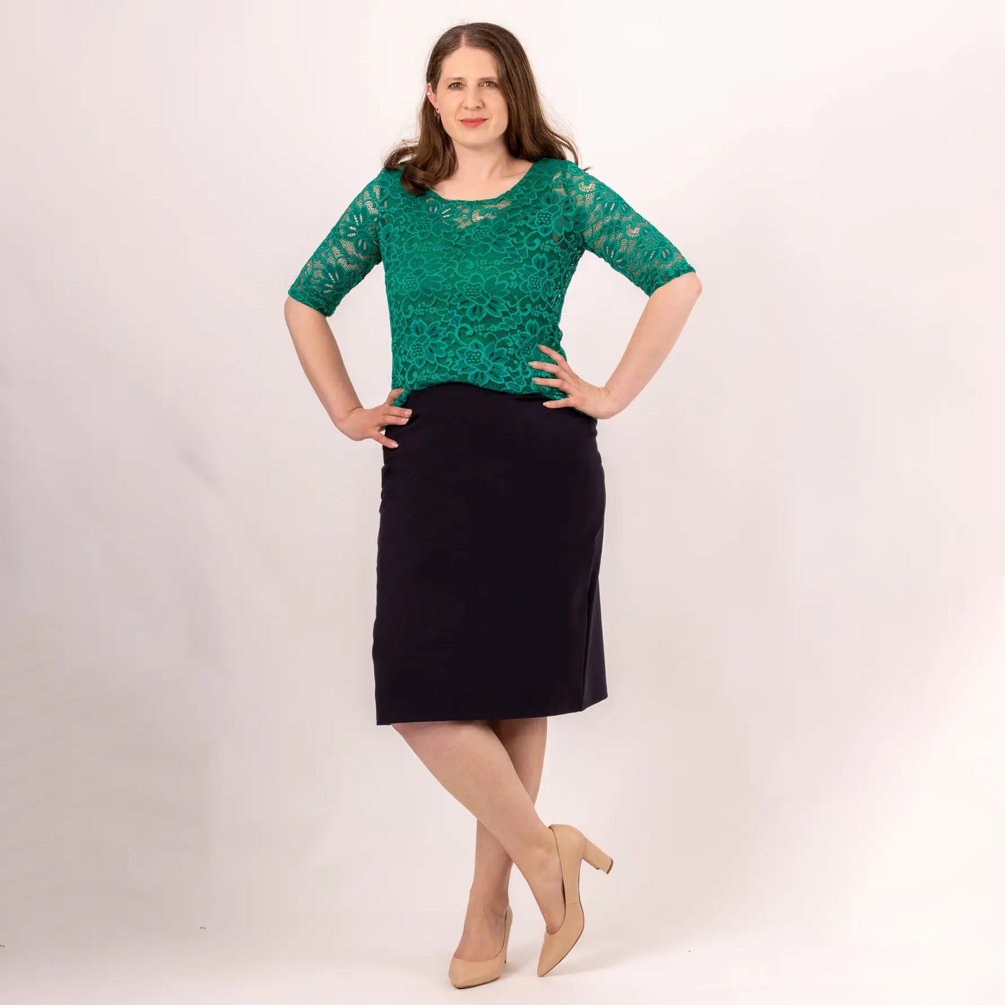 ladies stretch ponte skirt