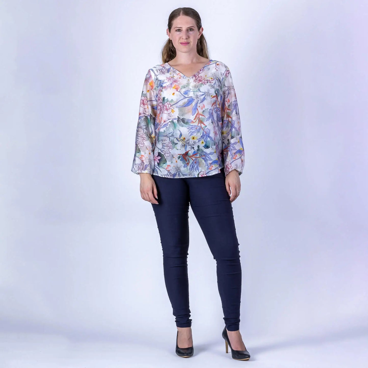 long sleeve floral summer top
