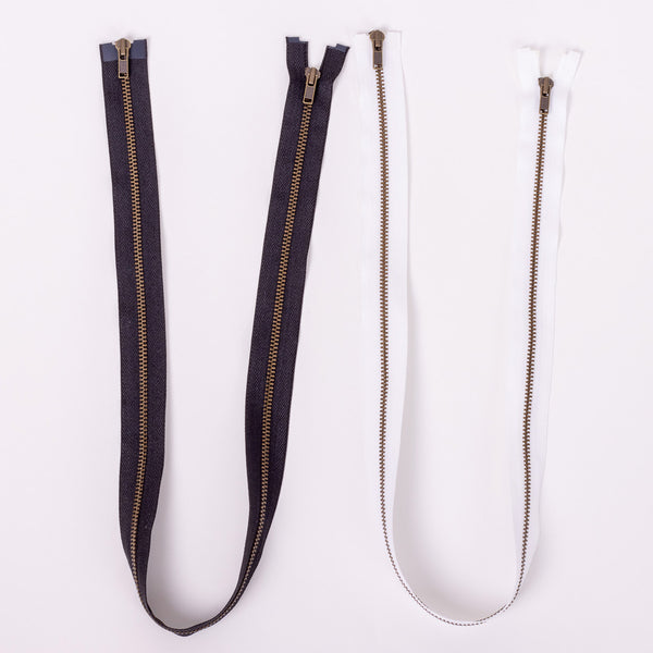 70cm long two way metal zips