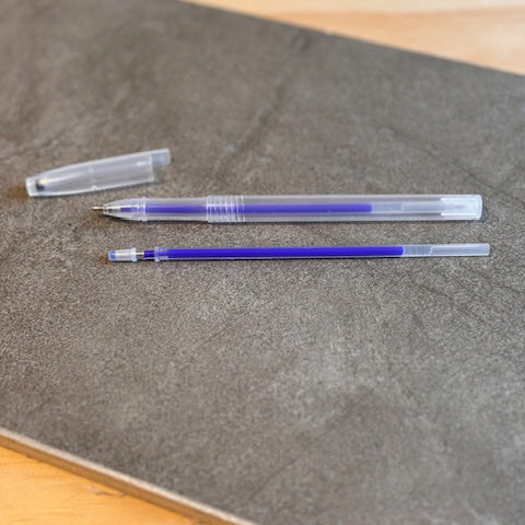 blue heat erasable fabric marker for sewing