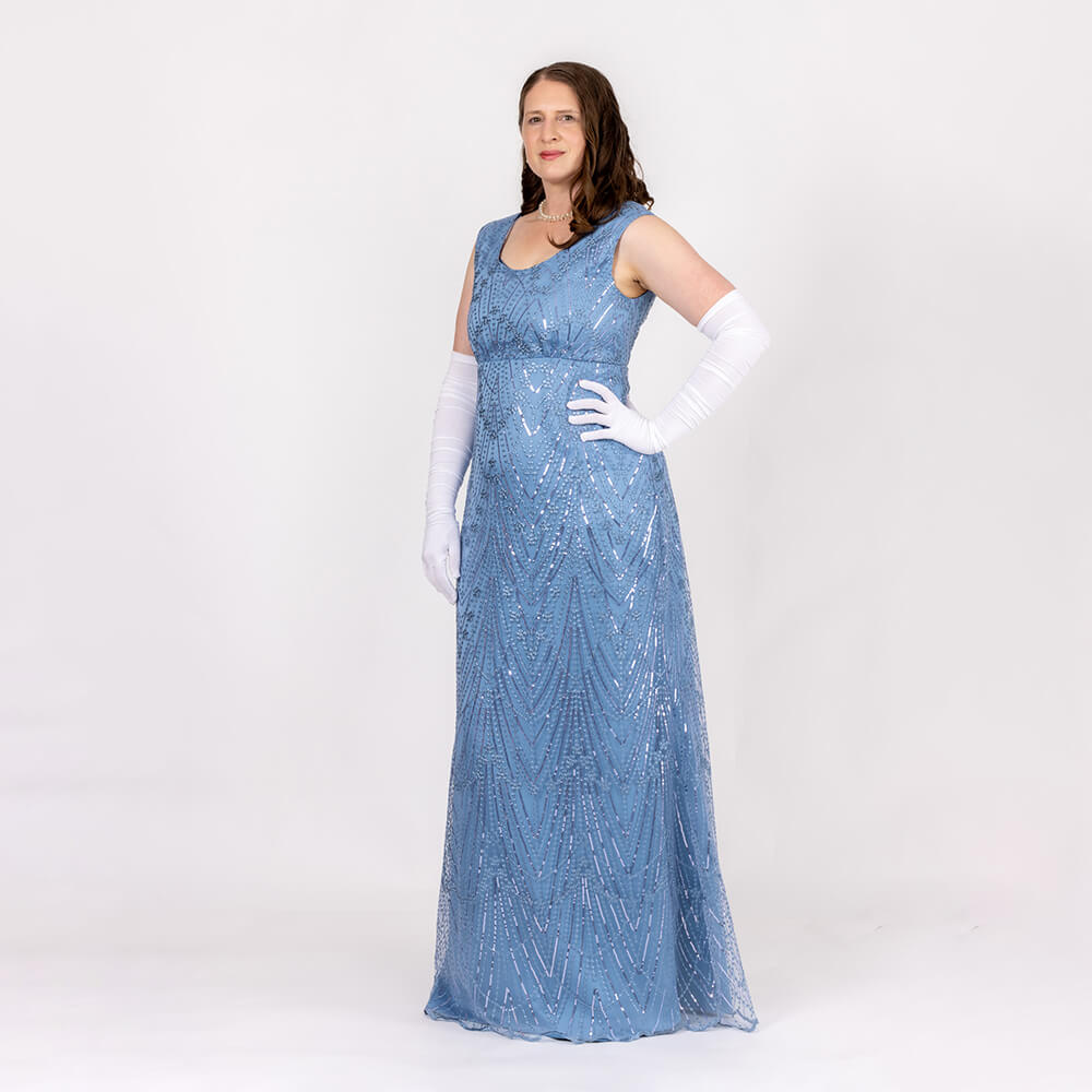 blue evening gown for black tie events