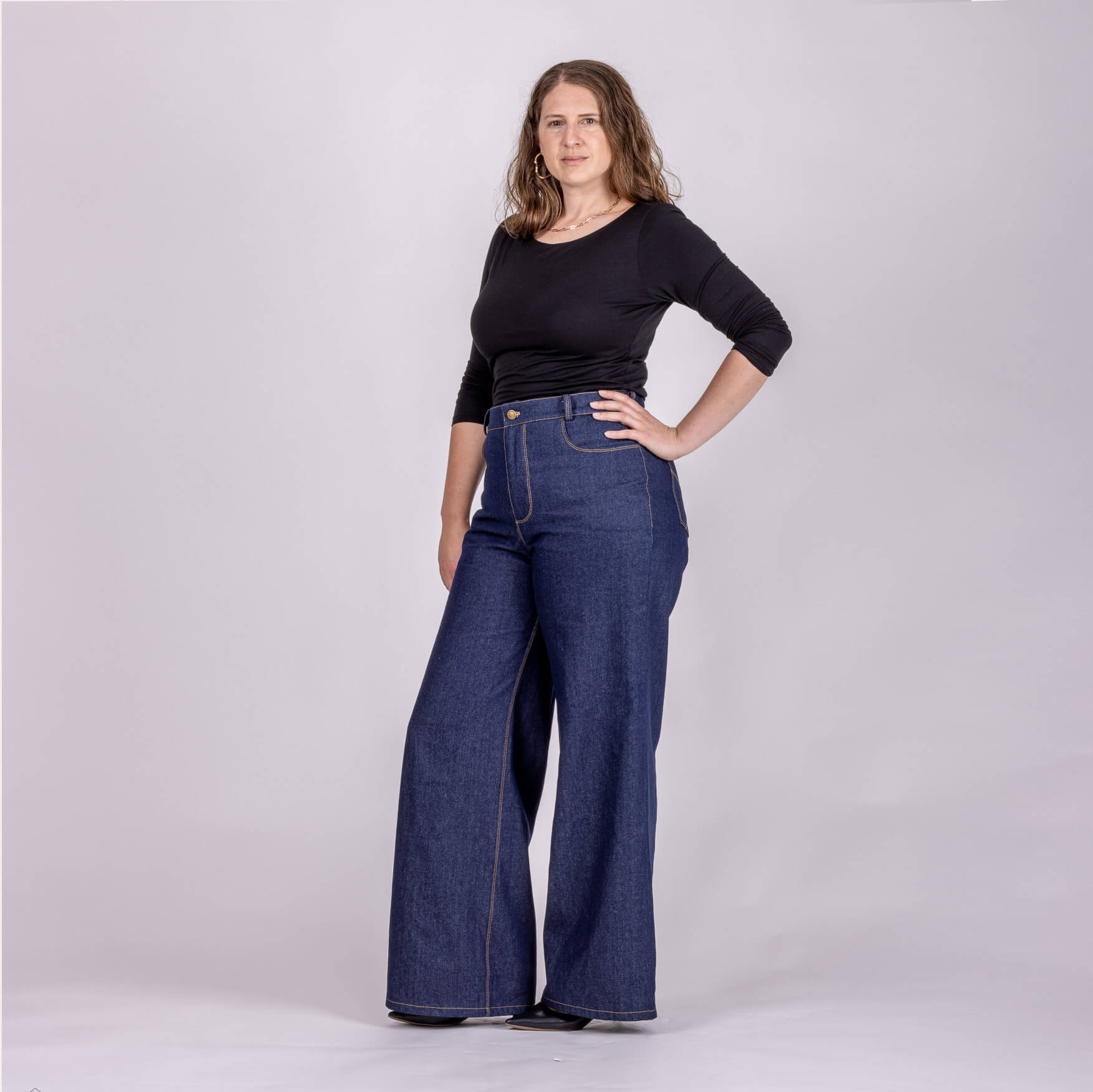 womens wide leg dark denim jeans