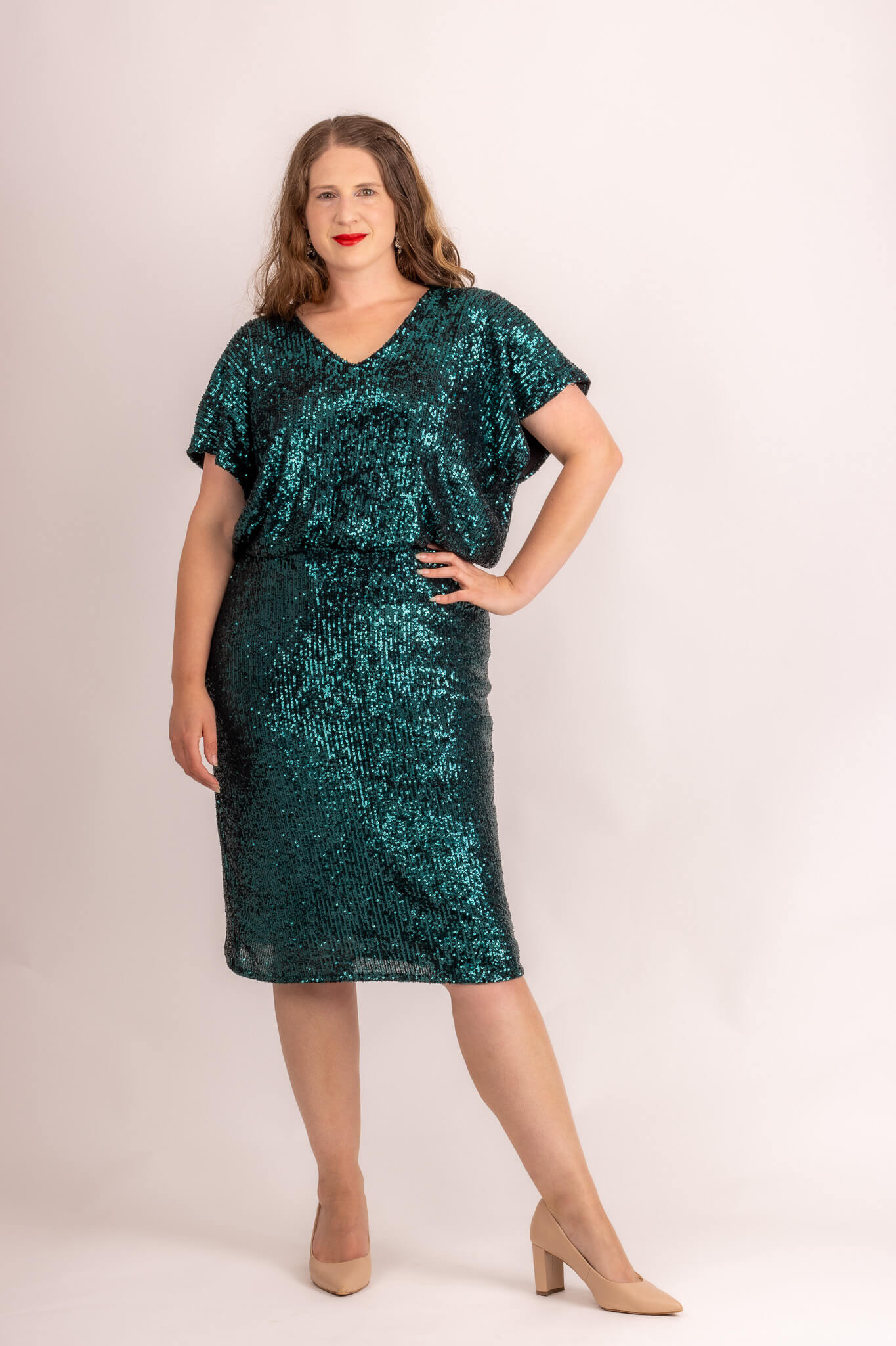 womens sparkly sequin skirt in green