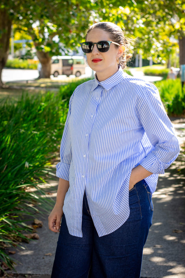 relaxed fit striped shirt