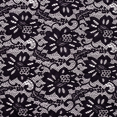 stretchy black floral lace fabric