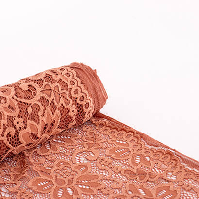 caramel peach floral lace fabric