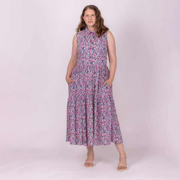 midi length designer shirt dress with pocket