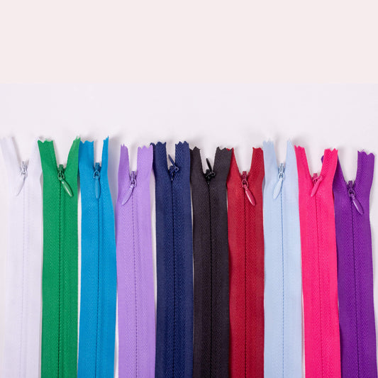 invisible zips in different colours