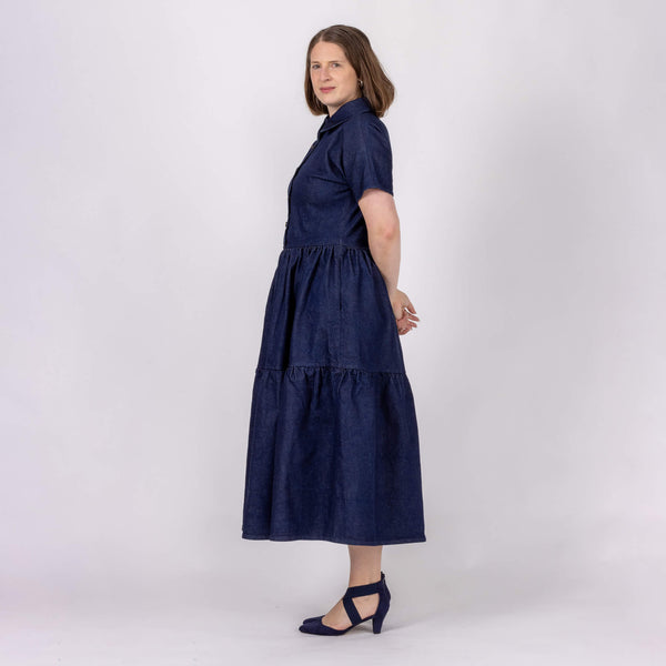denim midi shirt dress from clothing by desiree