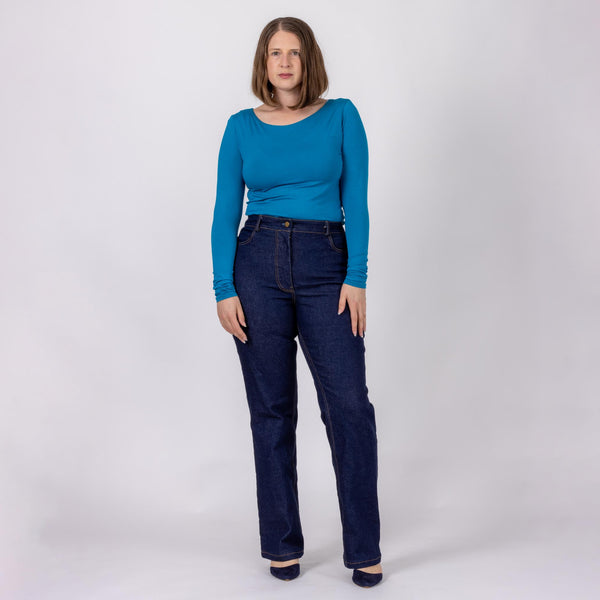 custom made dark denim jeans