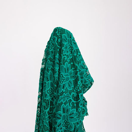 emerald green stretch lace fabric