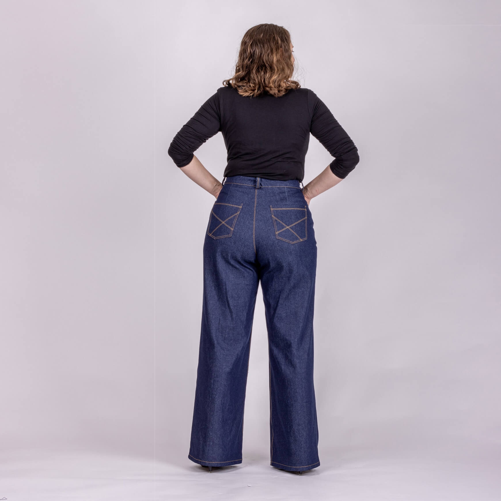 high waisted wide leg jeans