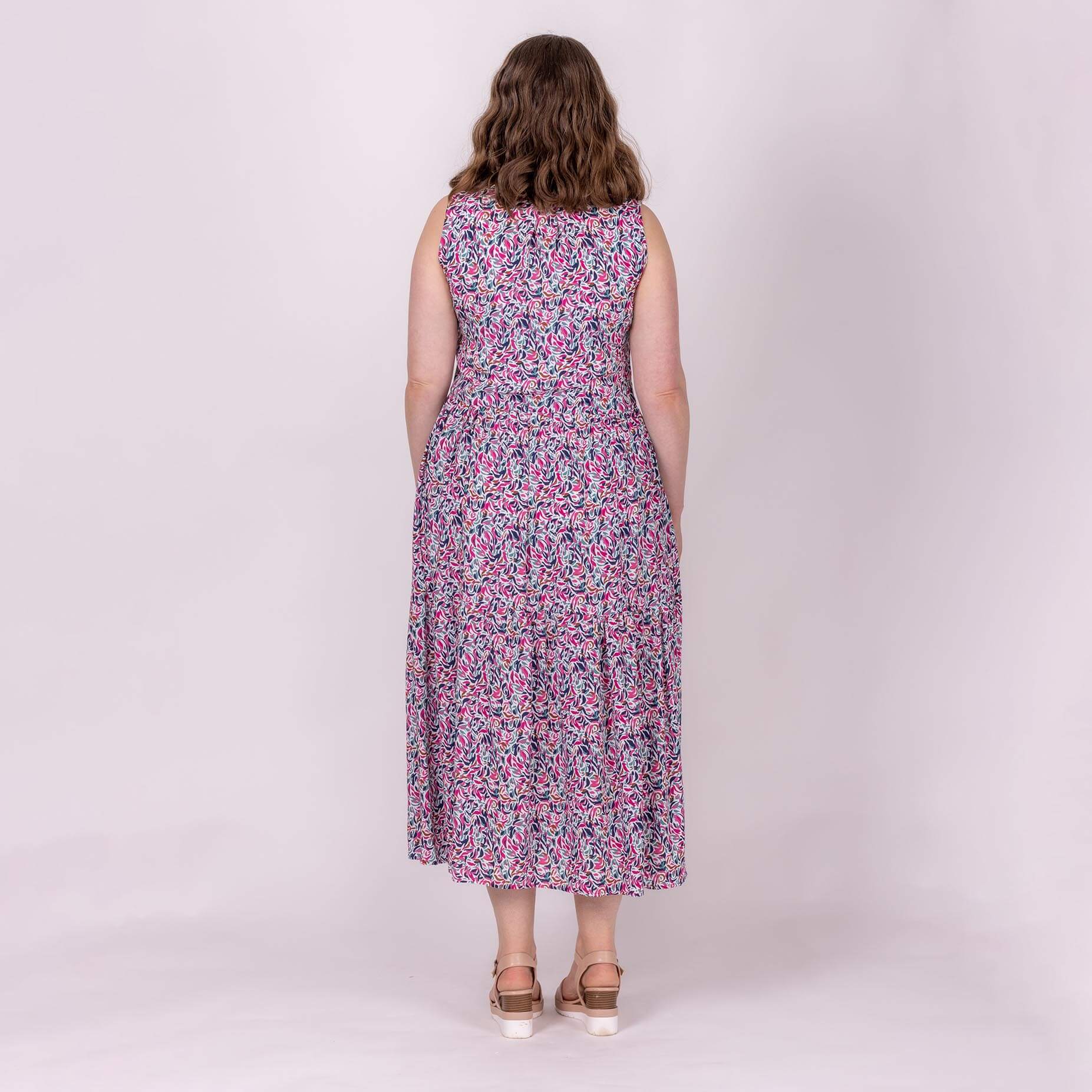 womens dress in colourful print 