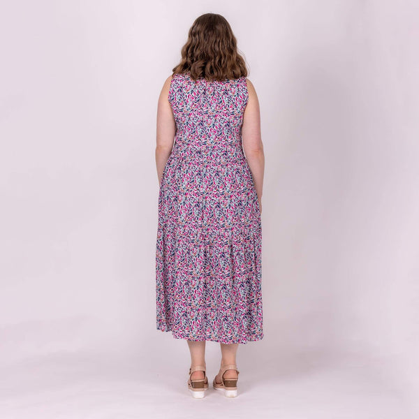 womens dress in colourful print 