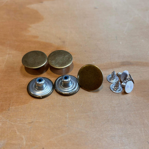 plain brass coloured jeans buttons
