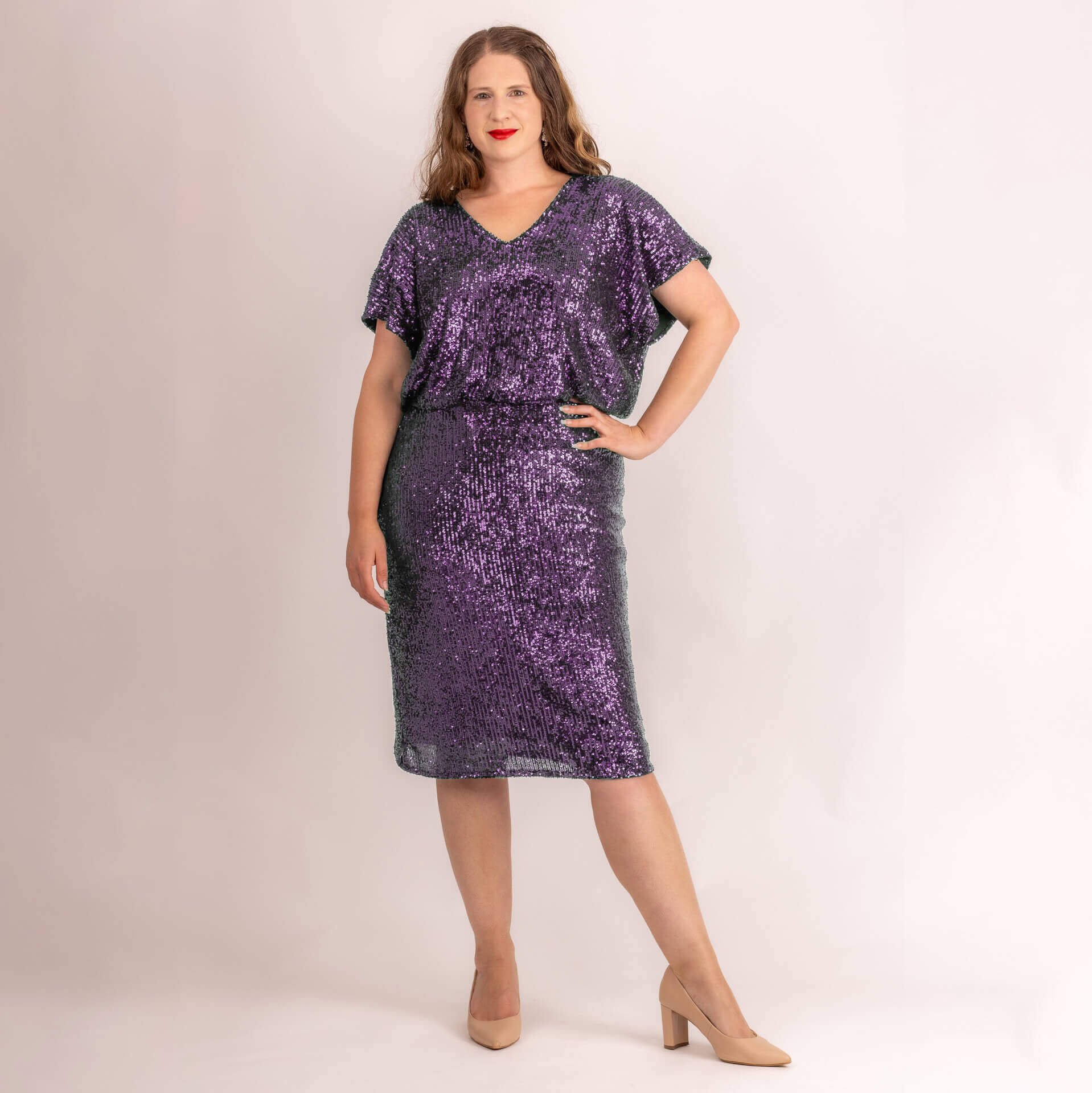 purple sequin matching set from clothing by desiree nz