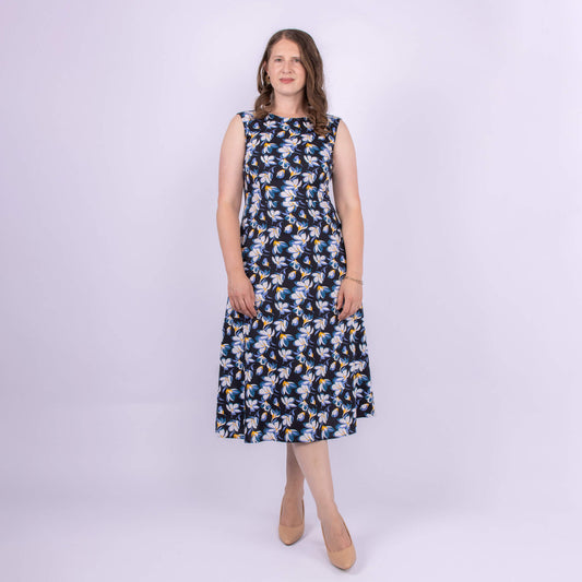 womens midi length sleeveless dress