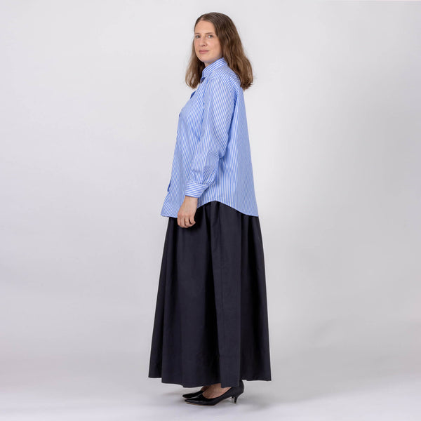 womens oversized striped tailored shirt