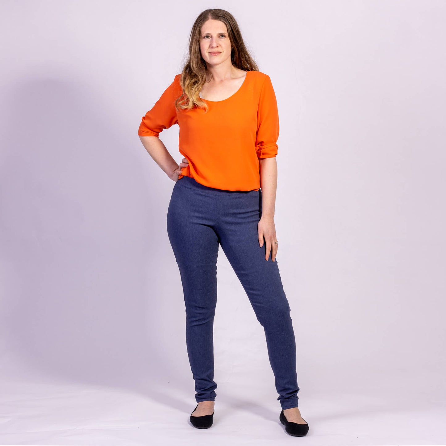 Orange womens designer top from clothing by desiree