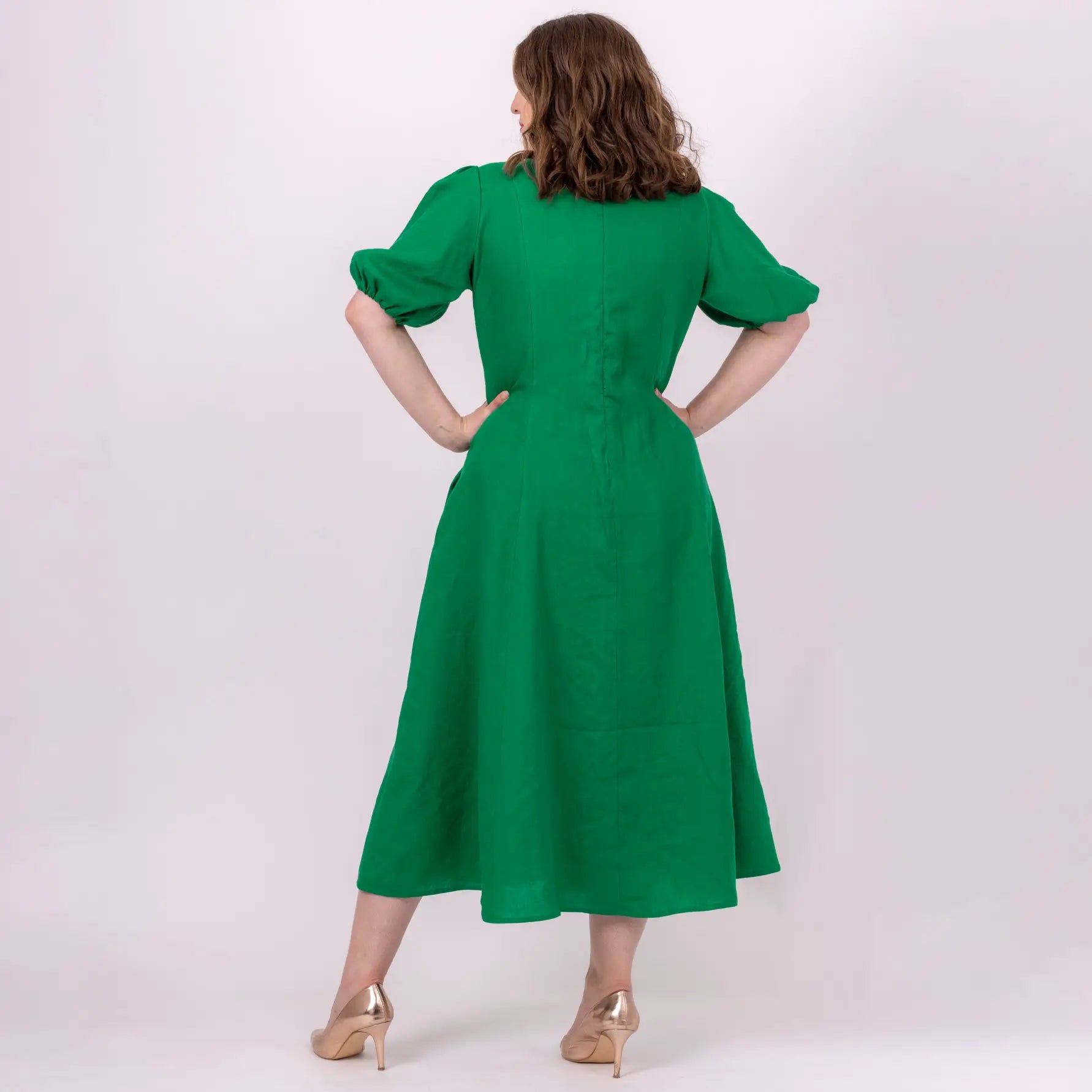 Cassidy Emerald Green Linen Dress Cassidy Emerald Green Linen Dress