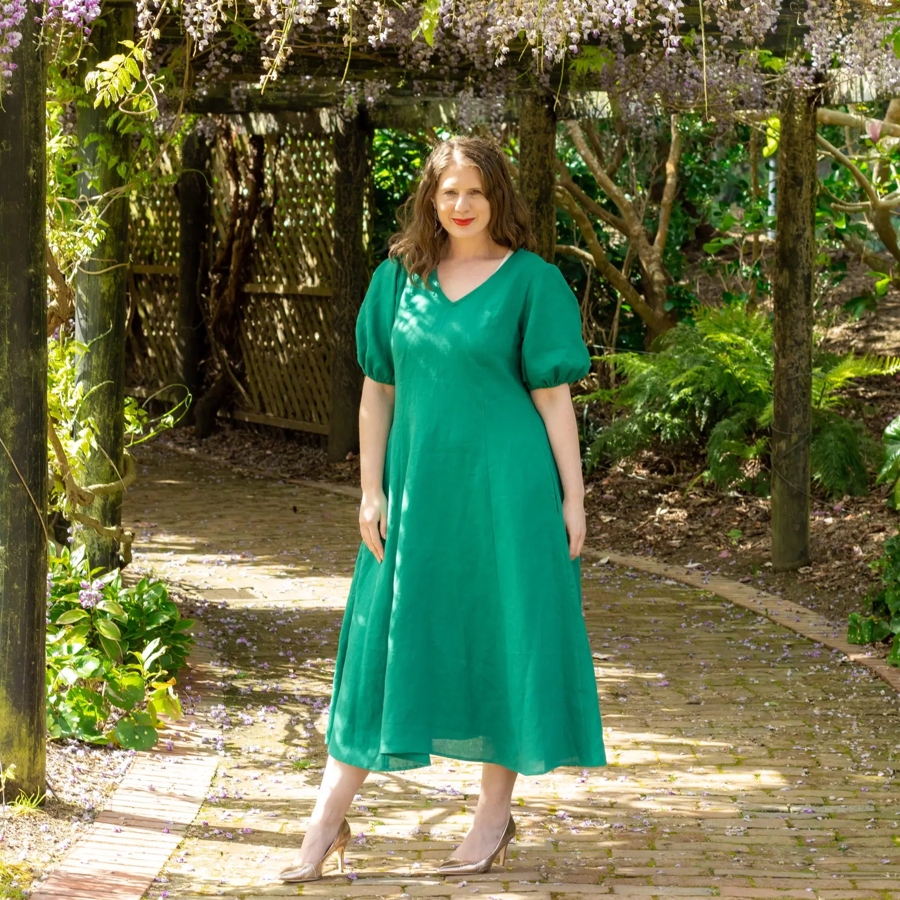 Cassidy Emerald Green Linen Dress Cassidy Emerald Green Linen Dress