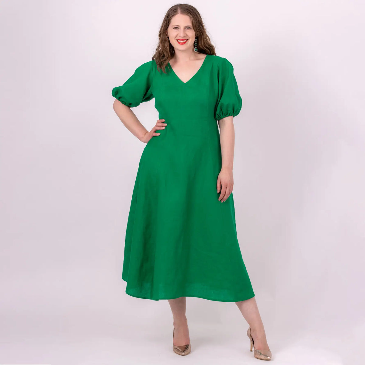 emerald green dress nz Cassidy Linen Category2: clothing_dresses