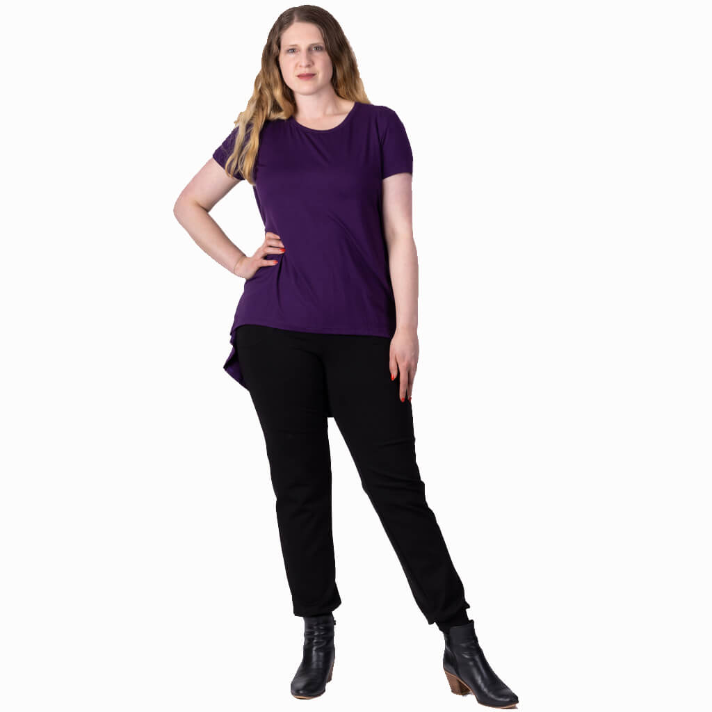 purple bamboo jersey loose fit tee